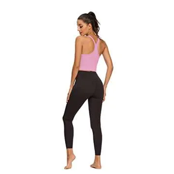 REKITA Workout Crop Tops for Women Athletic Tank Tops with Built in Bra Supportive Sports Bra