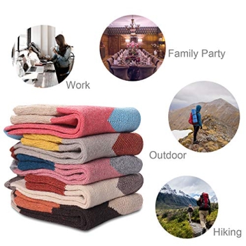 Warm Knit Wool Socks for Women - 5 Pairs Assorted Colors