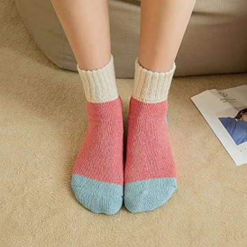 Warm Knit Wool Socks for Women - 5 Pairs Assorted Colors
