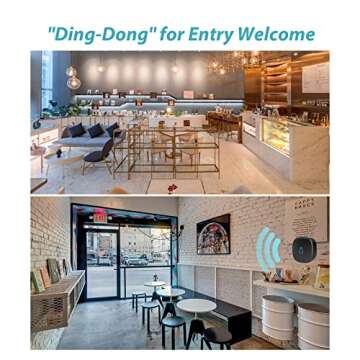 Door Chime, METAK Wireless Door Open Contact Sensor Alarm with 500 FT Range, 58 Chimes and 5 Volume ...