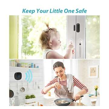 Door Chime, METAK Wireless Door Open Contact Sensor Alarm with 500 FT Range, 58 Chimes and 5 Volume Levels for Business/Store/Home/Office When Entering, 1 Transmitter + 1 Plug-in Receiver