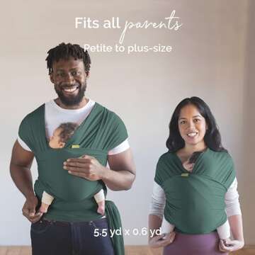 Boba Baby Wrap Carrier Newborn to Toddler - Stretchy Baby Wraps Carrier Hands-Free Baby Carrier Wrap, Carrier Sling, Baby Carrier Newborn to Toddler 7-35lbs (Organic Serenity Rainforest)