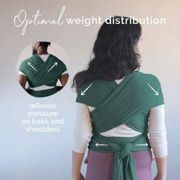 Boba Baby Wrap Carrier Newborn to Toddler - Stretchy Baby Wraps Carrier Hands-Free Baby Carrier Wrap, Carrier Sling, Baby Carrier Newborn to Toddler 7-35lbs (Organic Serenity Rainforest)