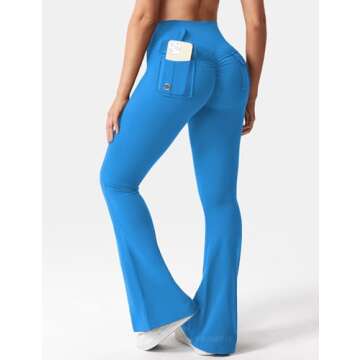 YEOREO Flare Leggings with Pockets for Women Brittany Leggings Workout Leggings for Women Butt Lifti...