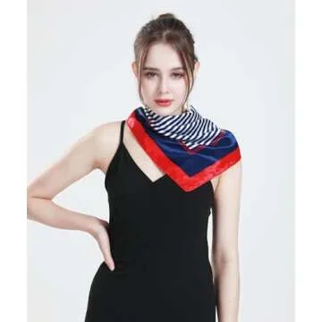 Elegant QBSM 23.6" Satin Silk Feeling Square Scarf