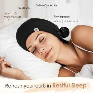 YANIBEST Adjustable Silk Satin Sleep Cap for Hair Care