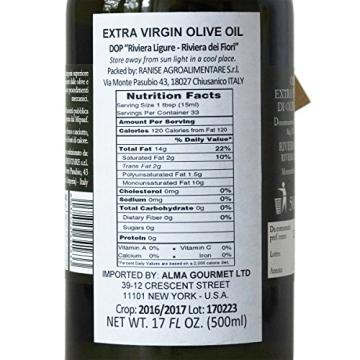 Premium Ligurian Italian Extra Virgin Olive Oil 16.9 fl oz