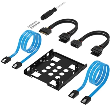 SABRENT 3.5 Inch to x2 SSD / 2.5 Inch Internal Hard Drive Mounting Kit [SATA and Power Cables Includ...