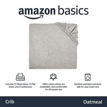 Oatmeal Fitted Baby Crib Sheet - Soft Cotton Jersey