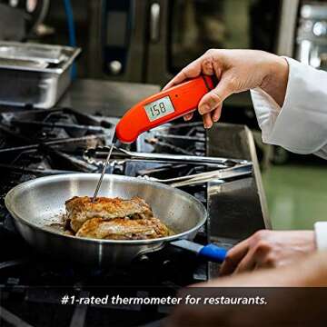 New! ThermoWorks Backlit Thermapen Mk4 Professional Thermocouple Cooking Thermometer by ThermoWorks RED