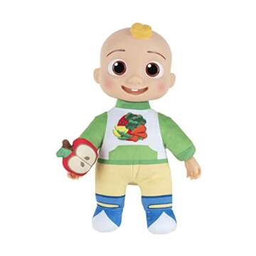 CoComelon Snack Time Features JJ Doll with Red Apple Plush - Plays Sounds, Phrases, Clips of ‘Yes ...