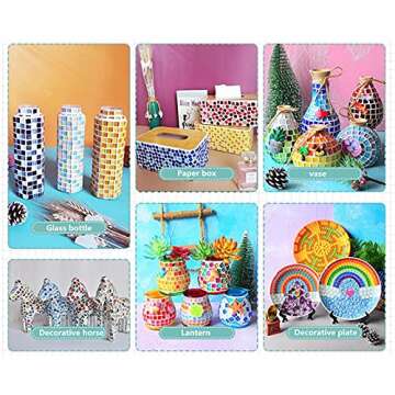 BTMIEY 500g Glue Down Irregular Tiny Mosaic Tile Hobbies Children Handmade Crystal Craft for Bathroo...