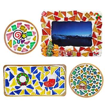 BTMIEY 500g Glue Down Irregular Tiny Mosaic Tile Hobbies Children Handmade Crystal Craft for Bathroom Kitchen Home Decoration DIY Art Projects,0.4X0.4 Inch(Mixed Color Series)