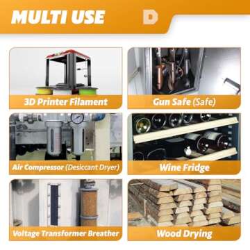 Dry & Dry" [1 Quart Premium Orange Indicating Silica Gel Desiccant Beads(Industry Standard 3-5 mm) - Rechargeable Silica Gel Beads(2 LBS)