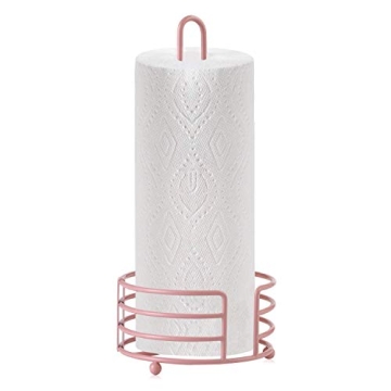 Buruis Pink Paper Towel Holder - Modern & Easy-Tear Design for Kitchen