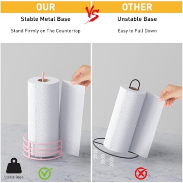 Buruis Elegant Pink Paper Towel Holder for Home