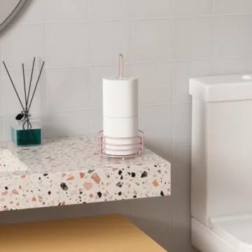 Buruis Elegant Pink Paper Towel Holder for Home