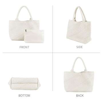 wxvvfe Woven Tote Bag for Women - Eco-Friendly Vegan Leather
