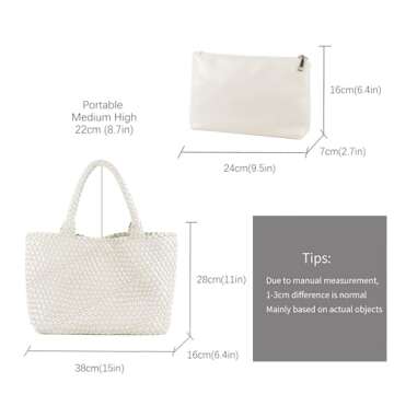 wxvvfe Woven Tote Bag for Women - Eco-Friendly Vegan Leather