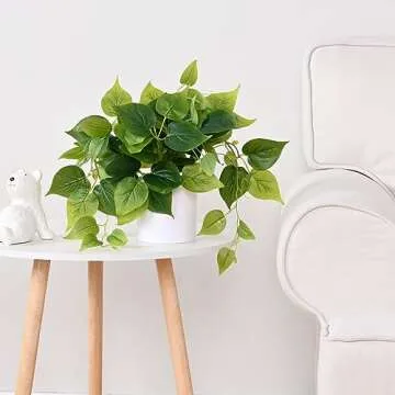 Waipfaru Faux Plants Indoor with Plastic Pots, Realistic Small Fake Plants, Fake Plants with Pothos, Fake Potted Plants, Artificial Plant for Home Shelf Bathroom Kitchen Office Indoor Outdoor Decor
