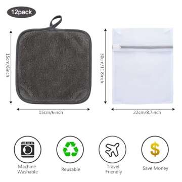 Eco-Friendly SINLAND Makeup Remover Cloths - 12 Pack