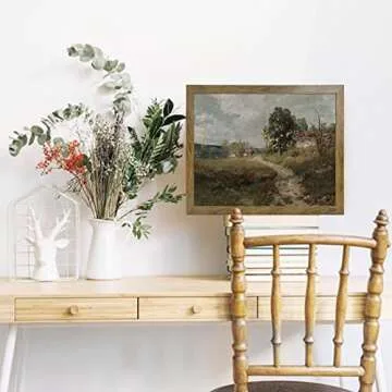 Natural Landscape Art - Vintage Print Country Landscape Painting， Framed Canvas Prints Wall Art Ho...