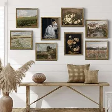 Natural Landscape Art - Vintage Print Country Landscape Painting， Framed Canvas Prints Wall Art Home Decor - Vintage Landscape Art Print Farmhouse Painting