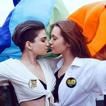 48 Pcs Pride Pins, Gay Lgbtq Stuff Merch Accessories Button Badge Rainbow Lesbian Trans Pansexual Bisexual Pin Month Party Favors Supplies Decorations