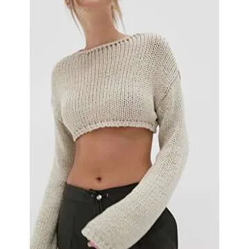 Trendy Women Y2K Knitted Color Block Crop Top for Stylish Outings