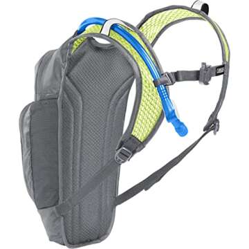 CamelBak Mini M.U.L.E. Kids Hydration Backpack for Hiking and Biking - 50oz, Metal Grey/Green
