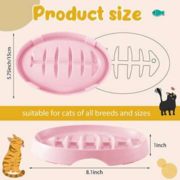 Maitys 2 Pack Cat Slow Feeder Bowl for Wet Food Small Interactive Puzzle Kitten Feeder Dish Anti Gul...