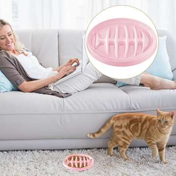 Maitys 2 Pack Cat Slow Feeder Bowl for Wet Food Small Interactive Puzzle Kitten Feeder Dish Anti Gulping Pet Bowl for Cat and Dog Slow Eating to Against Bloat, Indigestion(Pink, Green)