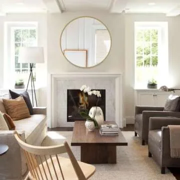 Itrue Round Gold Mirror 36 Inch Decorative Wall Mirror