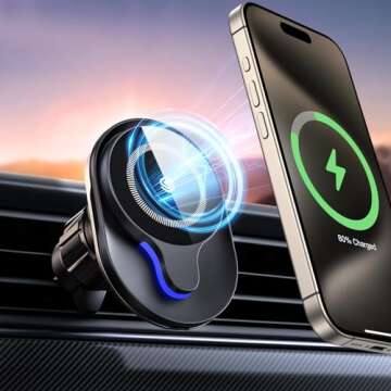 SODI for Mag-Safe Car Phone Holder for Your Car Mount Charger, 15W Fast Charging Car Phone Mount,Air Vent/Dashboard Phone Mount Car Charger for iPhone 16/15 14 13 12, Car Accessories for Women Men