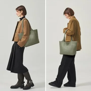 BOYATU Woven Vegan Leather Tote Bag for Stylish Summer