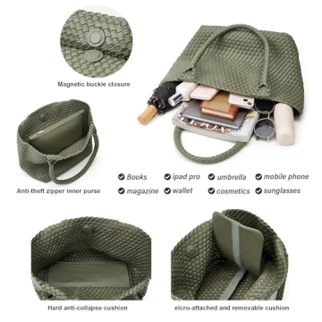 BOYATU Woven Vegan Leather Tote Bag for Stylish Summer