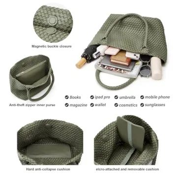 BOYATU Woven Vegan Leather Tote Bag for Stylish Summer