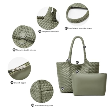BOYATU Woven Vegan Leather Tote Bag for Stylish Summer