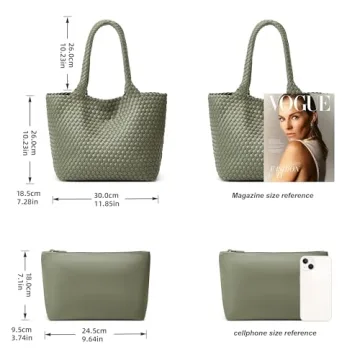 BOYATU Woven Vegan Leather Tote Bag for Stylish Summer