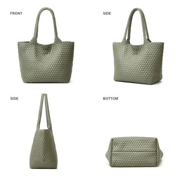 BOYATU Woven Vegan Leather Tote Bag for Stylish Summer