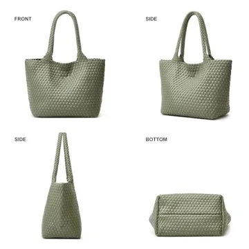 BOYATU Woven Vegan Leather Tote Bag for Stylish Summer
