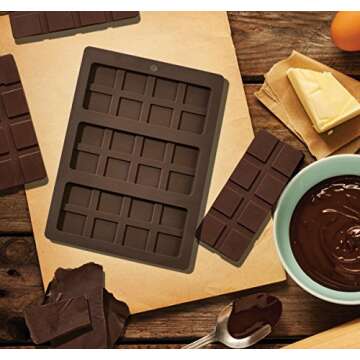 Mrs. Anderson’s Non-Stick Silicone Chocolate Mold, 3 Bars