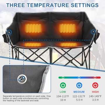 Slsy Heated Double Camping Chair: Cozy & Portable Comfort