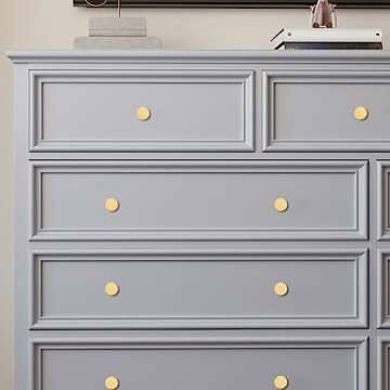 RZDEAL Cabinet Knobs,Solid Brass Round Dresser Drawer Knobs and Pulls Simple Decorative Kitchen Cabinet Door Handles (4pcs, 1.26"x0.78")