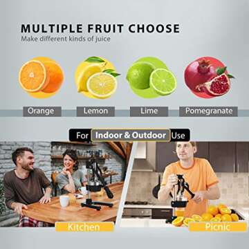VIVOHOME Heavy Duty Commercial Manual Hand Press Citrus Orange Lemon Juicer Squeezer Machine Black