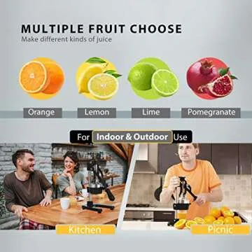 VIVOHOME Heavy Duty Commercial Manual Hand Press Citrus Orange Lemon Juicer Squeezer Machine Black