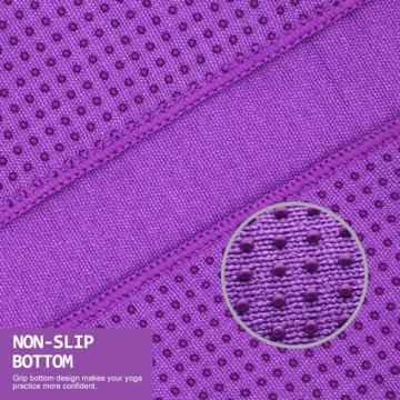 Eunzel Yoga Towel - Hot Non-Slip Sweat Absorbent 24x72 Purple