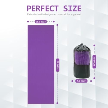 Eunzel Yoga Towel - Hot Non-Slip Sweat Absorbent 24x72 Purple