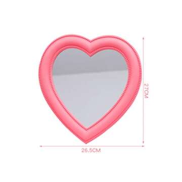 BESPORTBLE Heart Shaped Vanity Mirror in Pink Glass