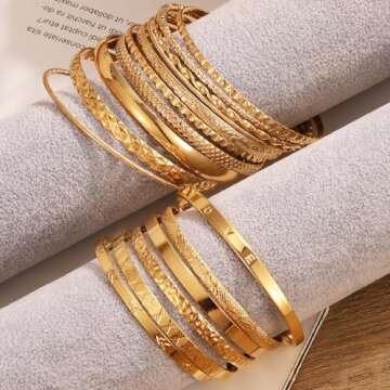 Trendy IFKM 35 PCS Bangles Bracelets Set for Women